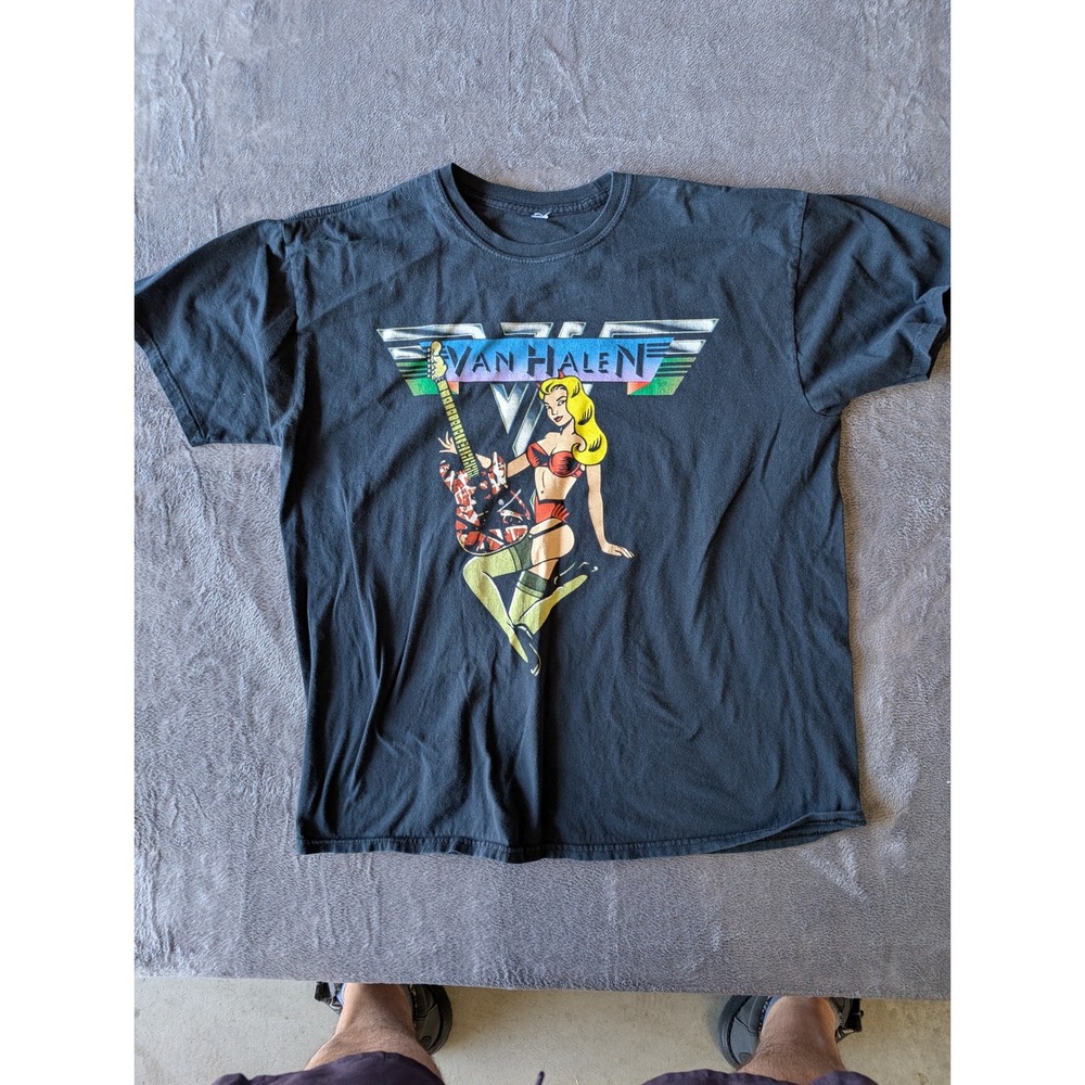 Van Halen Guitar Hero 2009 Tour Shirt Mens Black Graphic T-Shirt Frankenstrat XL